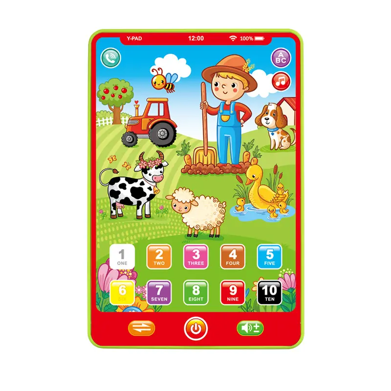 7 Inch Kinderen Boerderij Engels Leren Machine Kids Speelgoed Laptops Pc Tablet Voor Kinderen
