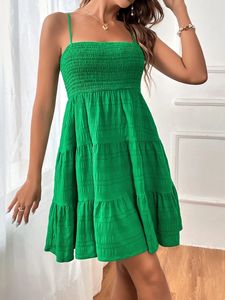 <span class=keywords><strong>Vestido</strong></span> de verano ajustado para mujer, ropa de calle Sexy para chica picante con <span class=keywords><strong>tirantes</strong></span> tejidos para fiestas o visitas turísticas, Color sólido - Product Image 6