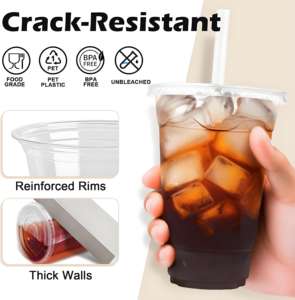 Échantillon gratuit de gobelets en plastique transparent jetables de 8/10/12/16/24 oz avec logo, gobelets en plastique pour jus glacé avec couvercles, gobelets <span class=keywords><strong>à</strong></span> <span class=keywords><strong>café</strong></span> en plastique personnalisés - Product Image 3