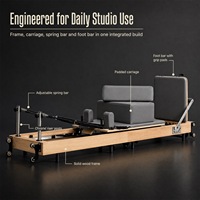 Reformer de Pilates pliable en bois avec logo personnalisé, machine de Pilates pour la maison, le studio de yoga, la musculation, le fitness, équipement de gym