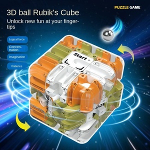Nouveau Cube Magique Labyrinthe à Billes Transfrontalier à Trois Étapes, Jouet Éducatif pour Enfants, Développement de la Pensée Logique et Anti-Stress - Product Image 4