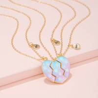 Nouveau collier magnétique en forme de cœur et de flocon de neige pour amies, 3 pièces/ensemble, collier « Meilleures amies pour toujours »