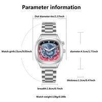 Jam Tangan Pria dengan Tampilan Digital Dinamis Kreatif Pola Naga Api Gerakan Kuarsa Logo Kustom Jam Tangan Pria Jam Tangan Mewah
