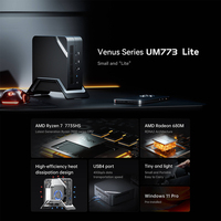 MINISFORUM UM773 Lite NUC Mini PC AMD Ry-zen 7 7735HS 8 Core 16cores Gaming Desktop Computer WiFi6E BT5.2 PCIe4.0 Gamer Mini PCs