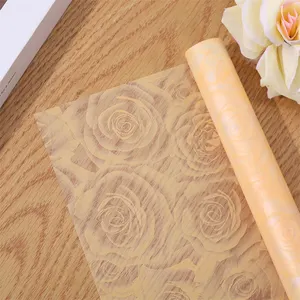 57X57Cm 20 Stuks Doorschijnende Bloemen Verpakkingsmateriaal Bloemist Plastic Papier Roos Patroon Mooi Jelly Film Verpakt Bloempapier
