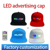 Casquette de baseball à écran LED programmable par application, prix promotionnel, texte DIY, GIF, message publicitaire LED, casquette lumineuse à LED avec charge USB