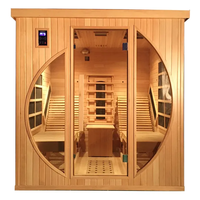 Salle de sauna Smartmak en bois de cèdre rouge Sauna domestique infrarouge à faible CEM pour 2 personnes
