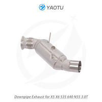 Downpipe YT SS304 dengan Heat Shield untuk BMW X5 X6 535 640 N55 3.0T Pipa Knalpot Berkualitas Tinggi Langsung dari Pabrik