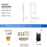 Kunci Pintu Pintar Digital Tanpa Kunci dengan Kata Sandi, Aplikasi TTLock, WiFi, Gateway G2 Opsional untuk Pintu Kayu, Penggunaan Rumah/Kantor, Bahan Stainless Steel