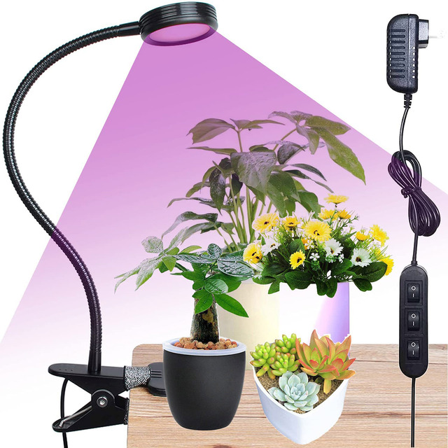 Liweida 20W Full Spectrum Adjustable LED Grow Light with SMD Chips for Indoor Bloom Support and Desk/Shelf Use
