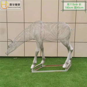 Escultura de Ciervo Hueca de Acero Inoxidable Jiahua para Jardín, Figura Animal Hecha a Mano para Montar en el Suelo - Product Image 5