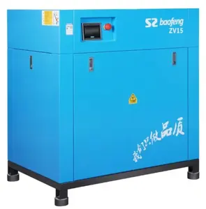 Compressor de ar de parafuso de baixo nível de ruído e baixo consumo de energia, eficiente e confiável, com refrigeração a óleo, 15KW, 0,8MPa