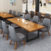 Ensemble de mobilier de restaurant contemporain : banquette en PU avec tables et chaises en bois massif pour café et salon de thé