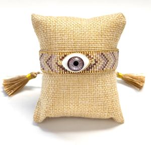 الأكثر مبيعًا إبداعية مصنوعة يدويًا من حبات Miyuki التركية الزرقاء عيون سوار قابل للتعديل شرابة مصنوعة يدويًا منسوجة بحبل يد للنساء MenJewelry - Product Image 6