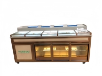 Comptoir de condiments en libre-service pour restaurant de fondue chinoise, armoire de désinfection commerciale, réfrigérateur à condiments de petite taille