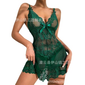 Lencería Transparente Sexy y Popular, Talla Grande, Conjunto de Pijama de Encaje y Malla, Estilo Seductor - Product Image 5
