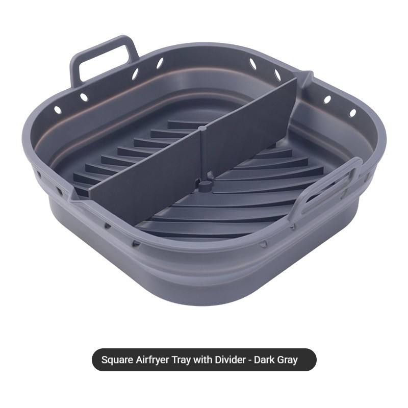 Plat de cuisson carré 8,5" gris foncé + déflecteur