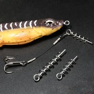 Spinpoler pesca sacacorchos gancho señuelo suave centrado Pin espiral 30/35/45/50mm resorte bloqueo Pin cebo tornillo conector Accesorios - Product Image 3