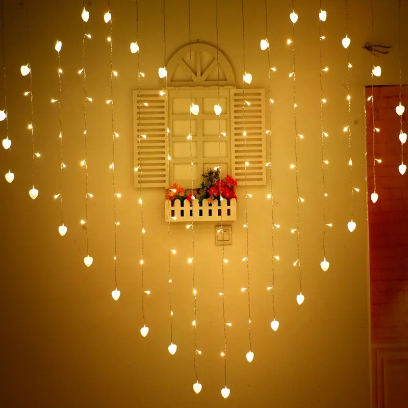 hot sale Wedding Decoration Home Decoration Accessories heart shape wedding occasion led curtain light