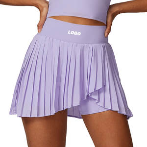 カスタムプリーツスポーツショートスカートパンツ新着ジム服ショーツテニスランニングスポーツスカート電話ポケット付き - Product Image 1