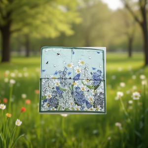 Fazzoletto quadrato mini floreale 70x70 cm, sciarpa stampata per donna, accessorio moda - Product Image 3