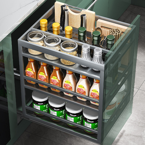 HNOSS Under <strong>Sink</strong> Sliding Basket Organizer <strong>Drawer</strong> Kitchen Cabinets Stainless Steel Spice <strong>Pullout</strong> <strong>Drawer</strong> - Product Image 2