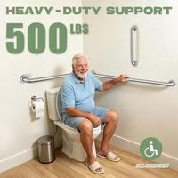 Barre d'appui robuste pour personnes à mobilité réduite, conforme aux normes ADA, tube de 1,5 pouce, rail de support de tailles variées pour toilettes publiques, douches et sanitaires