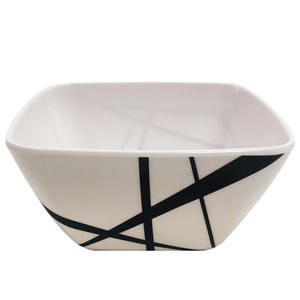 Vajilla de Melamina de 16 Piezas, Elegante Presentación de Comidas, Línea Negra y Blanca, Venta <span class=keywords><strong>al</strong></span> por Mayor para Estilizar y Servir Alimentos - Product Image 6