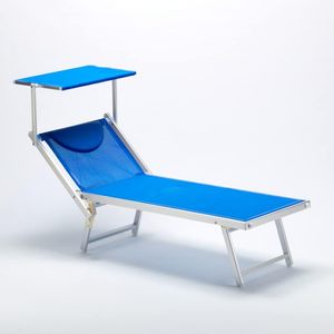 Chaise longue pliante traditionnelle facile à transporter, en métal et aluminium, pour extérieur, patio, bord <span class=keywords><strong>de</strong></span> piscine, inclinable, pour bronzer - Product Image 3