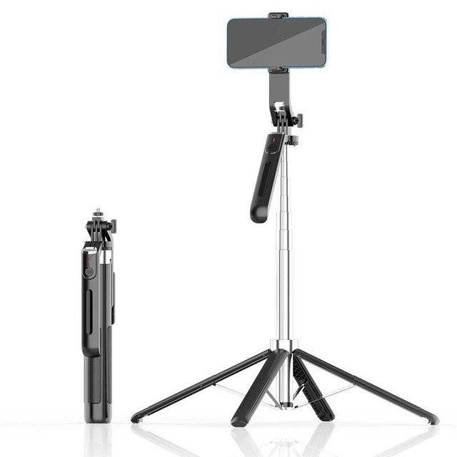 P195 1.8m Selfie Stick with Four-Legged Floor Stand Handheld Anti-Shock Bracket Portable for Outdoor Live Streaming & Travel