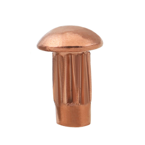 Remache enrollado de cobre con cabeza redonda moleteada para placa de identificación - Product Image 1