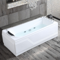 Baignoire Balnéo en Acrylique SICO 6 Jets de Massage, Installation d'Angle, Robinet Cascade, Accoudoirs, 1.0-1.8 m, Pour Intérieur, Hôtels et Villas