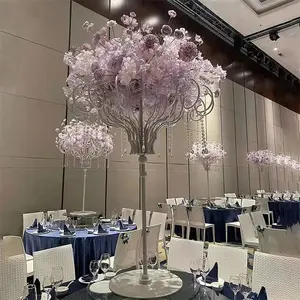 โรงแรมจัดเลี้ยงอุปกรณ์ประกอบฉากโลหะดอกไม้ยืนแต่งงาน centerpieces ตกแต่งโต๊ะ