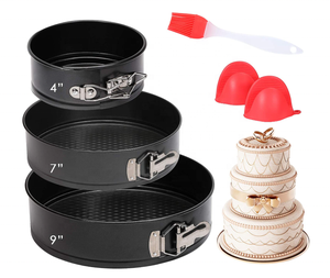 Set di 3 Teglie a Cerniera Antiaderenti per Cheesecake, 4-10 Pollici, <span class=keywords><strong>in</strong></span> <span class=keywords><strong>Acciaio</strong></span> Inox e <span class=keywords><strong>Acciaio</strong></span> al Carbonio, Grande Sconto - Product Image 6