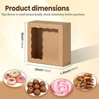Boîtes cadeaux en papier blanc 3"x3"x1.5" avec fenêtre transparente pour savons, biscuits, chocolats, truffes et pour présenter vos friandises faites maison