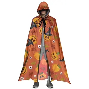 2021 New Arrival Fashion Type Happy Halloween Costume Carnival Party Cloak Costume Long Velvet Cloak For Adult Drop shipping