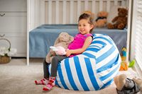 Housse de pouf de rangement pour enfants, rembourrable, avec fermeture éclair, pour organiser les jouets en peluche, grande taille, en toile de coton premium, sans rembourrage