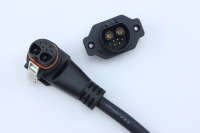 Connecteur DM30 mâle haute tension 2+6 50A IP67 étanche en alliage de cuivre nylon PA66 pour faisceau de câblage de trottinette/moto électrique