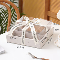 Boîte à dessert personnalisée IMEE, style français, 9 compartiments, couvercle transparent, carrée, pour le thé de l'après-midi, idéale pour les fêtes et les pique-niques