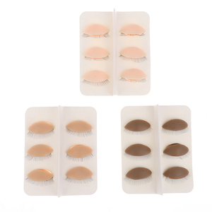 Tête de mannequin d'entraînement professionnelle en silicone avec paupières amovibles, 3 couleurs, outil emballé pour la pose d'extensions de cils - Product Image 2