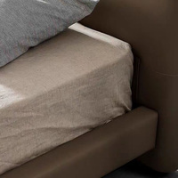 Lit King Size Moderne Minimaliste en Cuir avec Tête de Lit Rembourrée Douce, Cadre de Lit Double pour Chambre à Coucher, Mobilier pour Maison et Hôtel