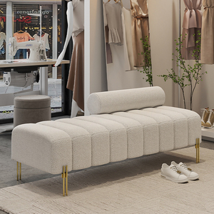 AOMISI <span class=keywords><strong>CASA</strong></span> Moderne De Luxe De Haute Qualité <span class=keywords><strong>En</strong></span> <span class=keywords><strong>Bois</strong></span> Massif Long <span class=keywords><strong>Banc</strong></span> Velours Chambre Salon Ottoman Tabouret Pour Salon Maison Hôtel - Product Image 3