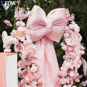 LEDA Décoration de Noël intérieure et extérieure, Nouveauté directe usine, Élégant nœud géant en velours rose pour mariage - Product Image 3