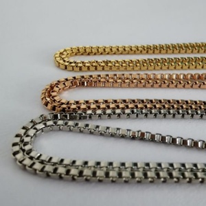 Collier pour homme de haute qualité en acier inoxydable plaqué or, chaîne carrée, bijoux XR, cadeau pour fiançailles, mariage, fête, décontracté/sportif - Product Image 6