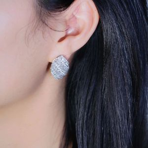 Pendientes de Oro Blanco de 18K con Forma de Ojo de Caballo, Joyería de Moda Xinfly para Bodas, Compromisos, Aniversarios y Fiestas - Product Image 3