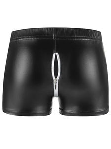 Boxer Short Brillant <span class=keywords><strong>en</strong></span> Similicuir PU avec Poche Convexe et Fermeture Éclair au Dos, Tailles S-5XL - Product Image 1