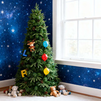 210cm Premium Künstlicher Weihnachtsbaum mit Tannenzapfen, Realistischer Grüner Christbaum für Heim- und Hoteldekoration