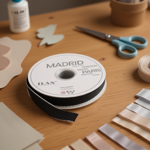 ริบบิ้นตกแต่ง ILAN กว้าง 2.5 ซม. ยาว 37 ม. สีดำ สำหรับงานประดิษฐ์และตกแต่ง - Product Image 2