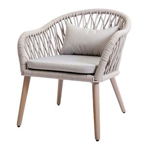 Sedia da Esterno per Sala da Pranzo Sedia da Giardino in Alluminio e Corda per Ristorante Arredamento da Giardino - Product Image 1