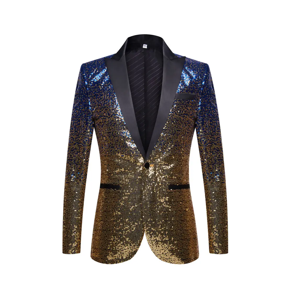 Shiny Fashion Gradual Change Color Men Casual And Party Blazer Sequins Suit Jacket